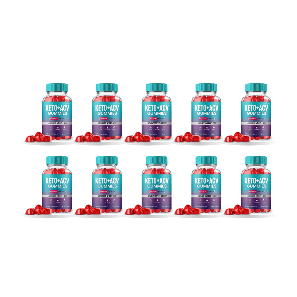 Keto ACV Gummies 10 Pack – 10 bottles