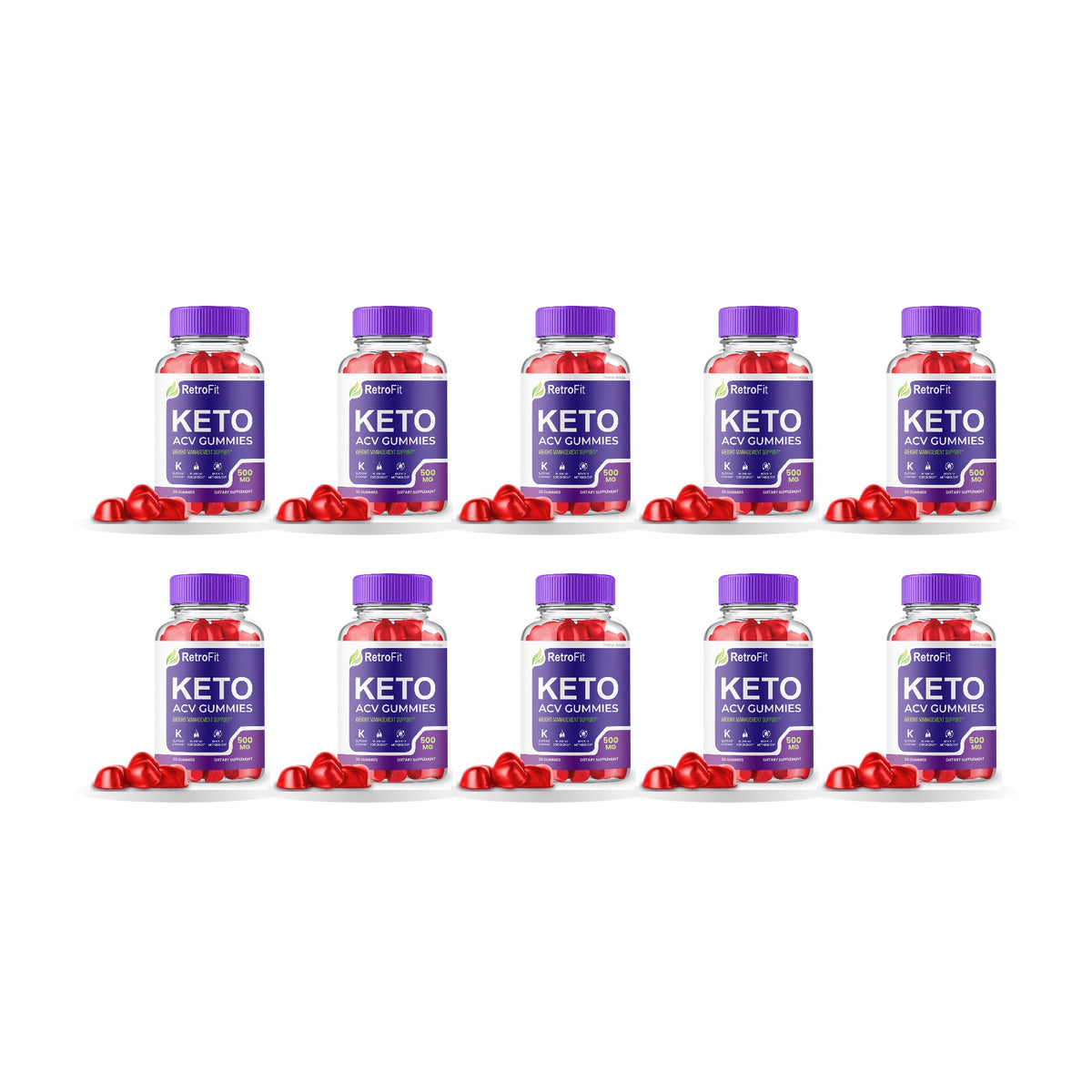 RetroFit Keto ACV Gummies 10 Pack – 10 bottles