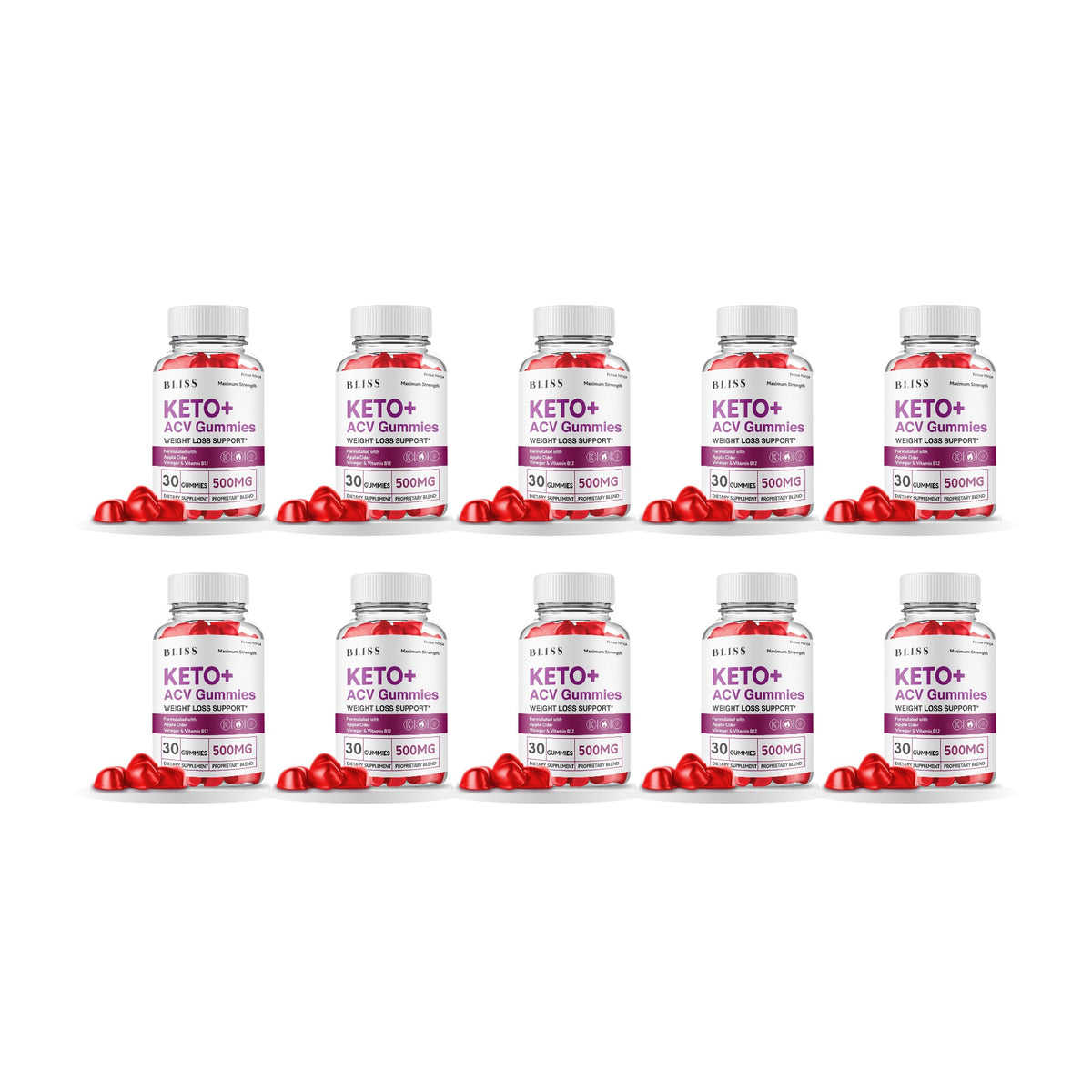 Bliss Keto ACV Gummies 10 Pack – 10 bottles