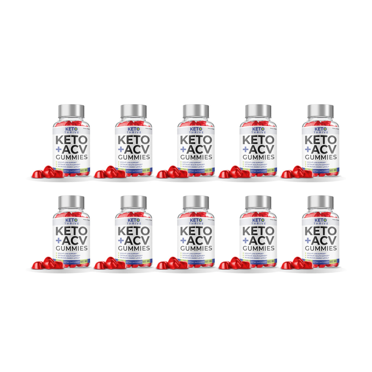 Keto Thrive Keto ACV Gummies 10 Pack – 10 bottles