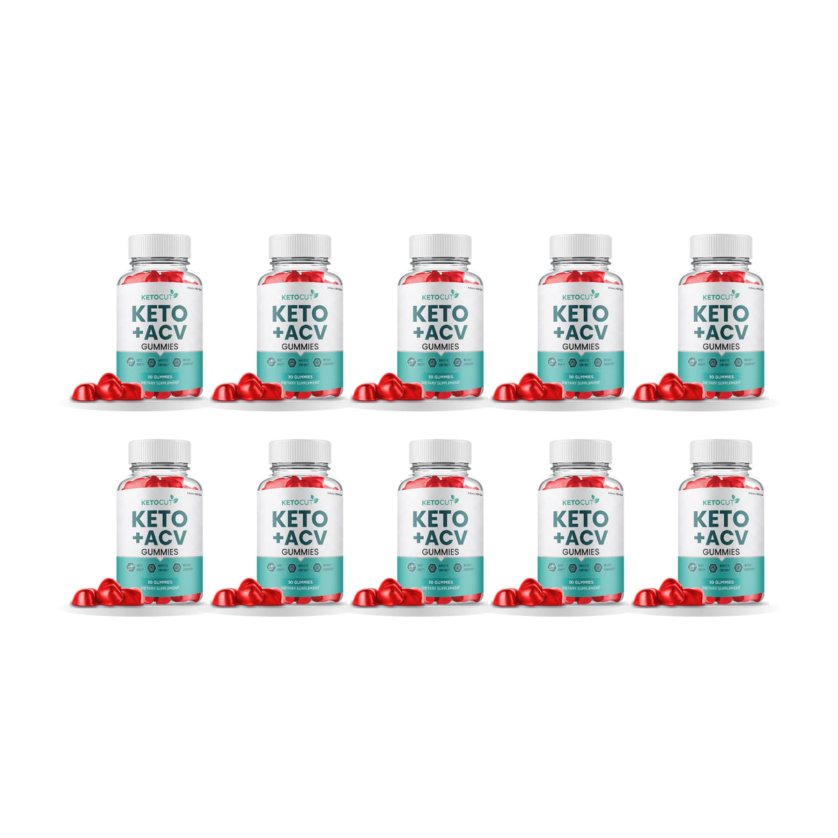 KetoCut Keto ACV Gummies 10 Pack – 10 bottles