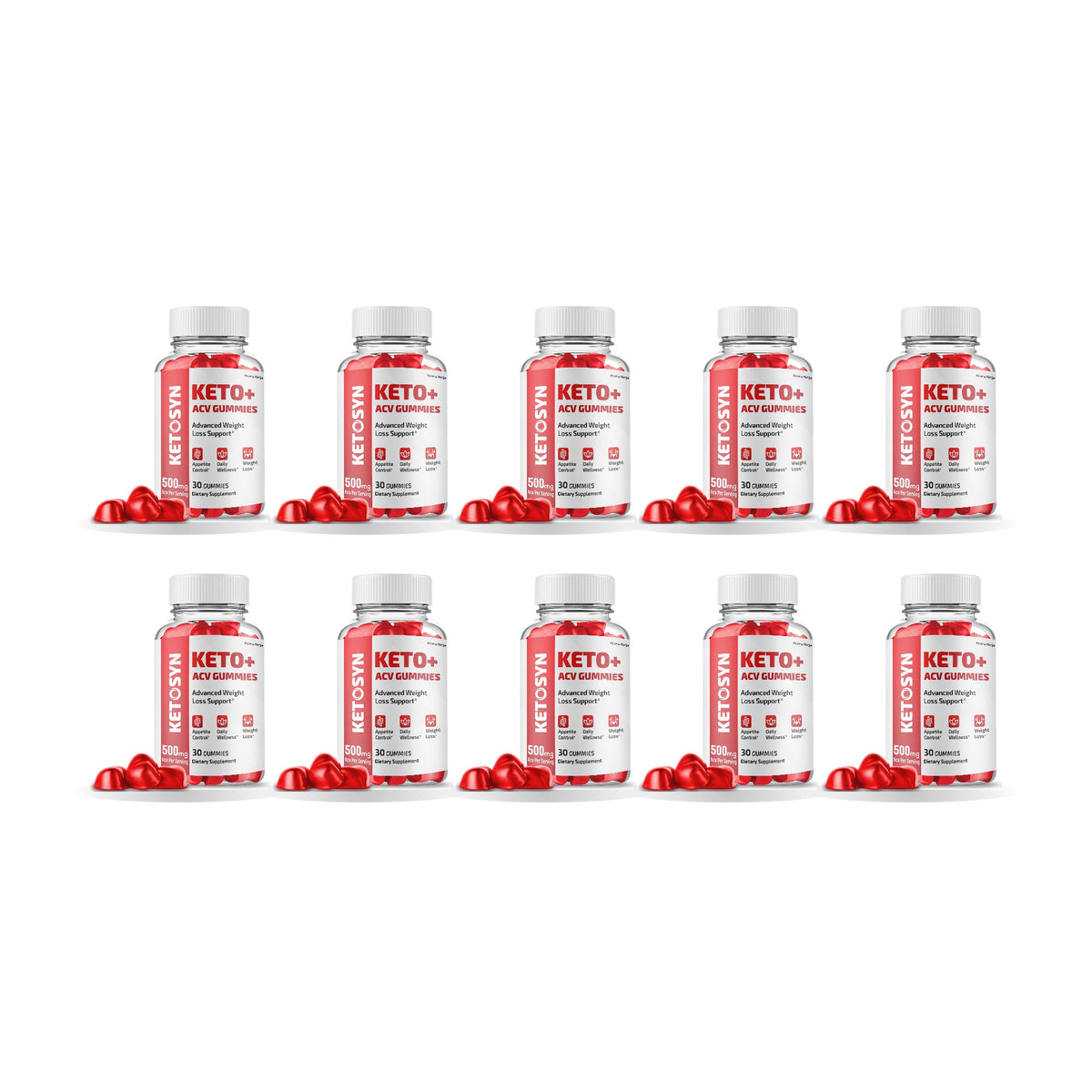 Ketosyn Keto ACV Gummies 10 Pack – 10 bottles