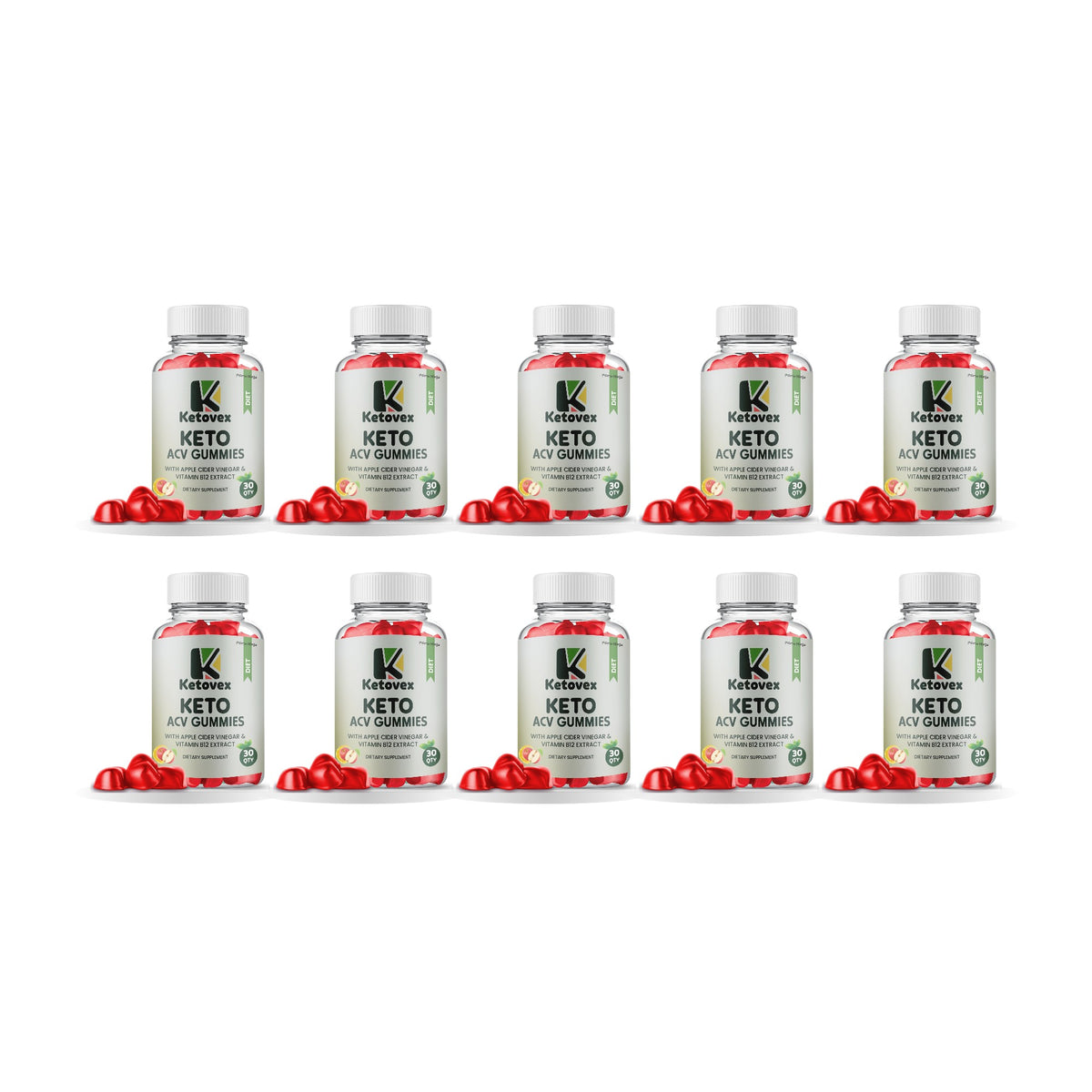 Ketovex Keto ACV Gummies 10 Pack – 10 bottles