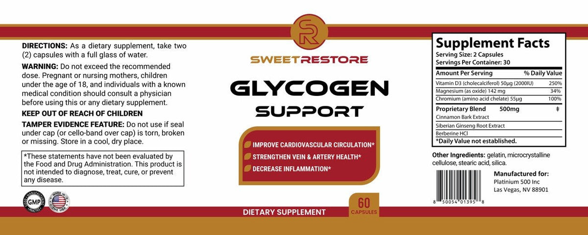 Sweet Restore Glycogen Support Capsules 60 Count | Daily Formula