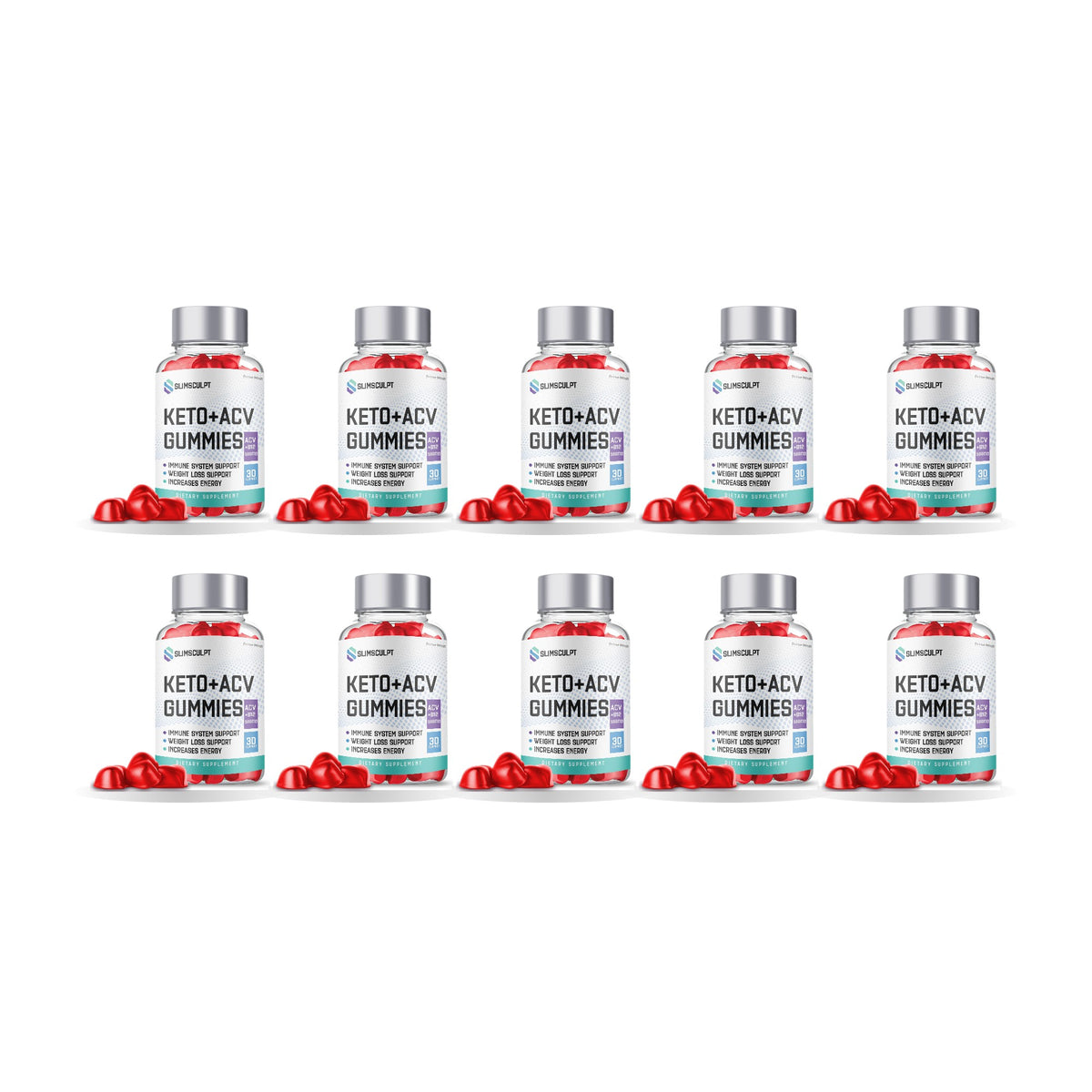 Slimsculpt Keto ACV Gummies 10 Pack – 10 bottles