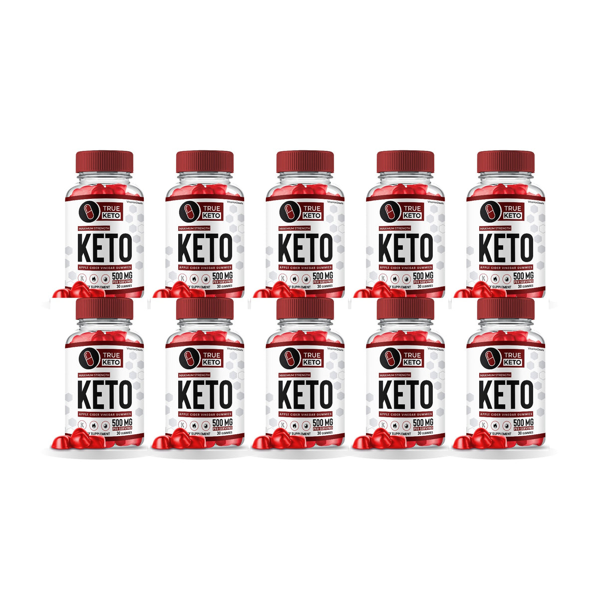 True Keto ACV Gummies 10 Pack – 10 bottles