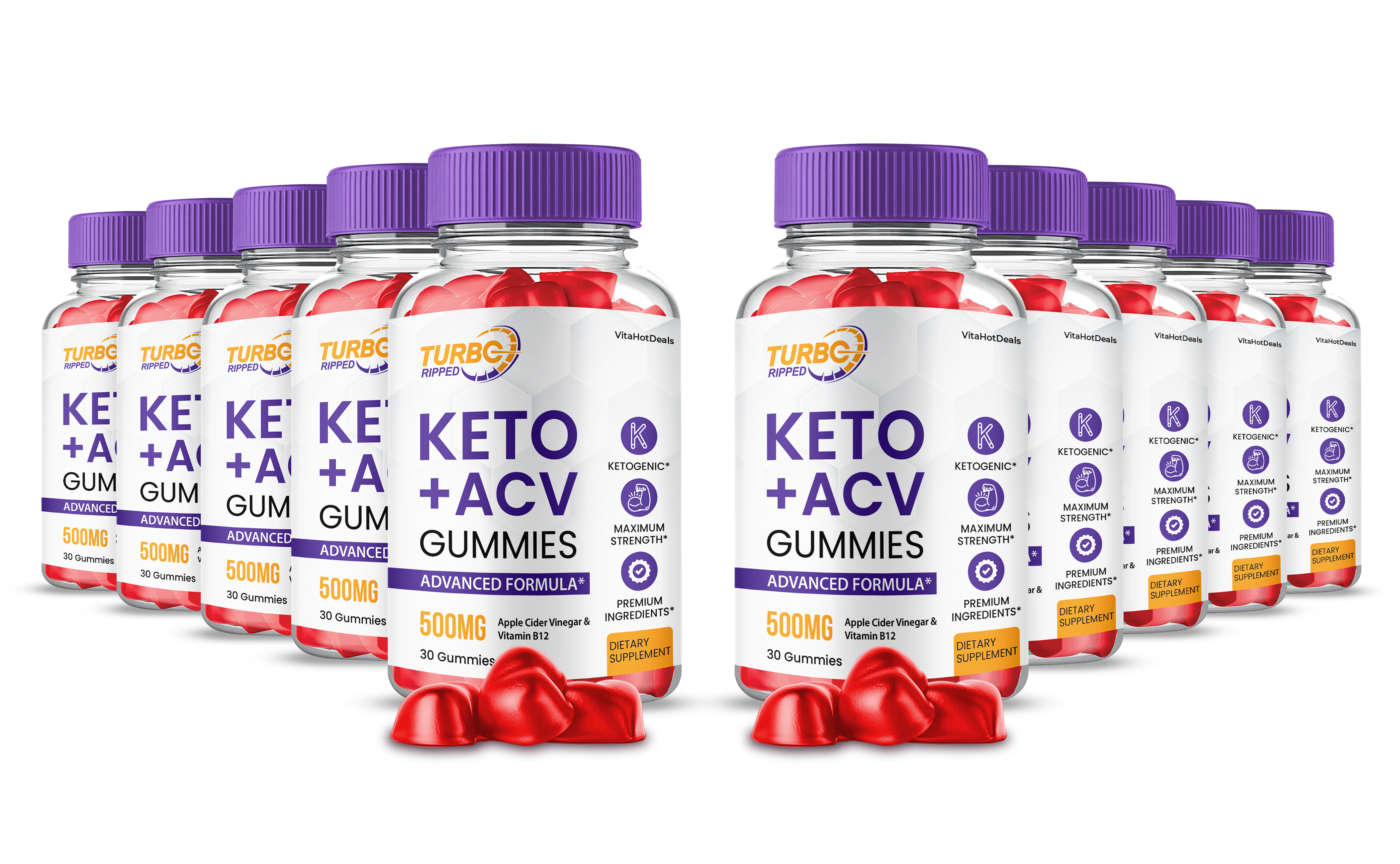 Turbo Ripped Keto ACV Gummies (10 Pack)