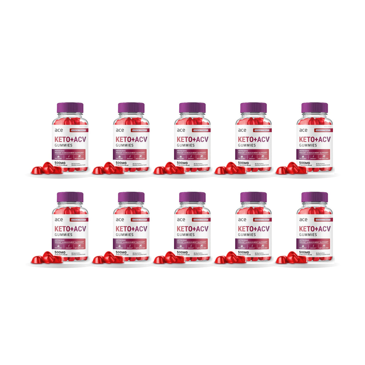 Ace Keto ACV Gummies 10 Pack – 10 bottles