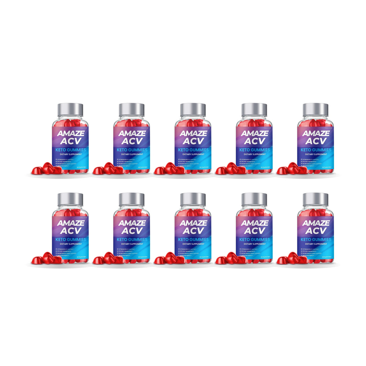 Amaze Keto ACV Gummies 10 Pack – 10 bottles