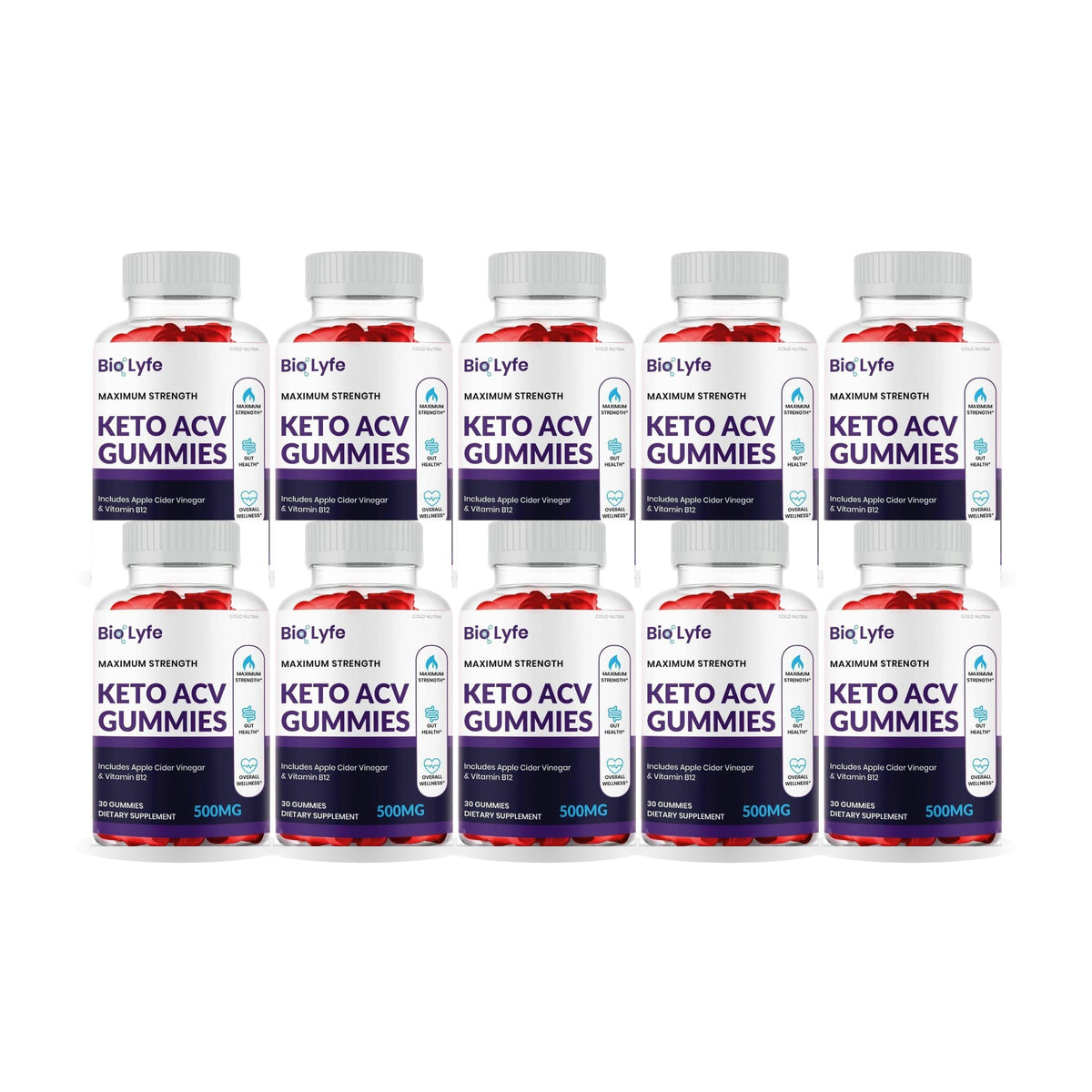 Bio Lyfe Keto + ACV Gummies 10 Pack – 10 bottles