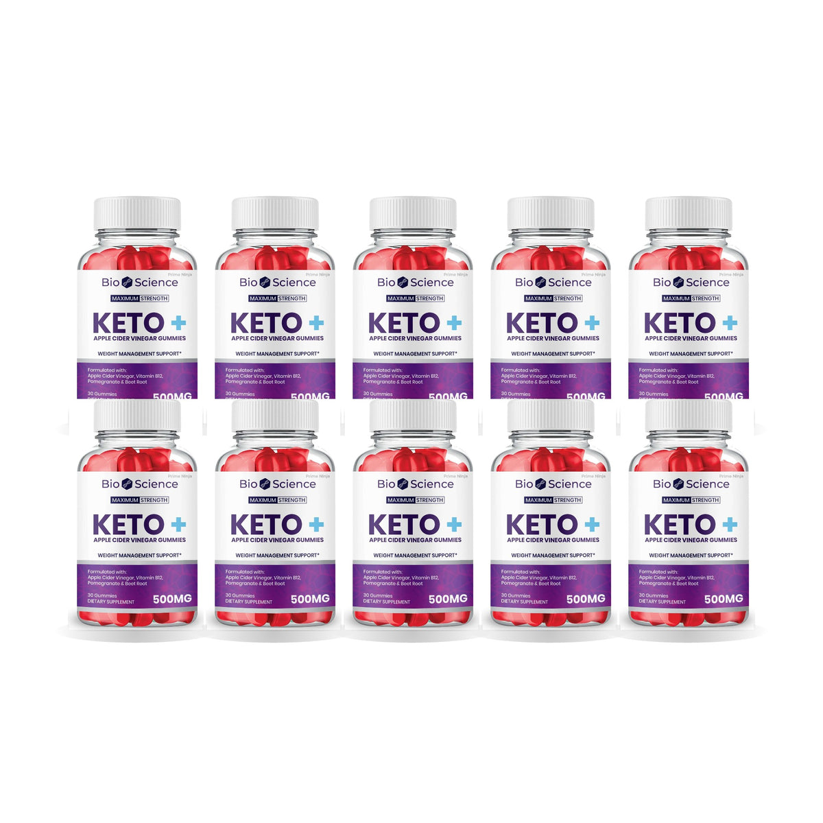 Bio Science Keto + ACV Gummies 10 Pack – 10 bottles