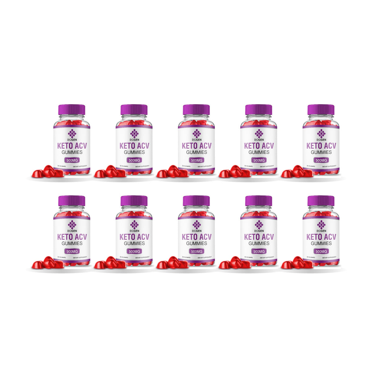 Biogen Keto + ACV Gummies 10 Pack – 10 bottles