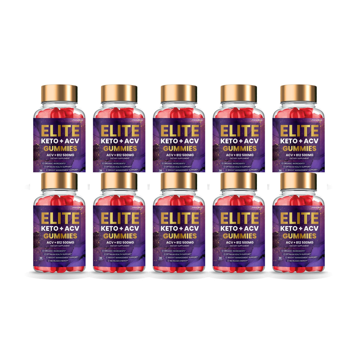 Elite Keto ACV Gummies 10 Pack – 10 bottles