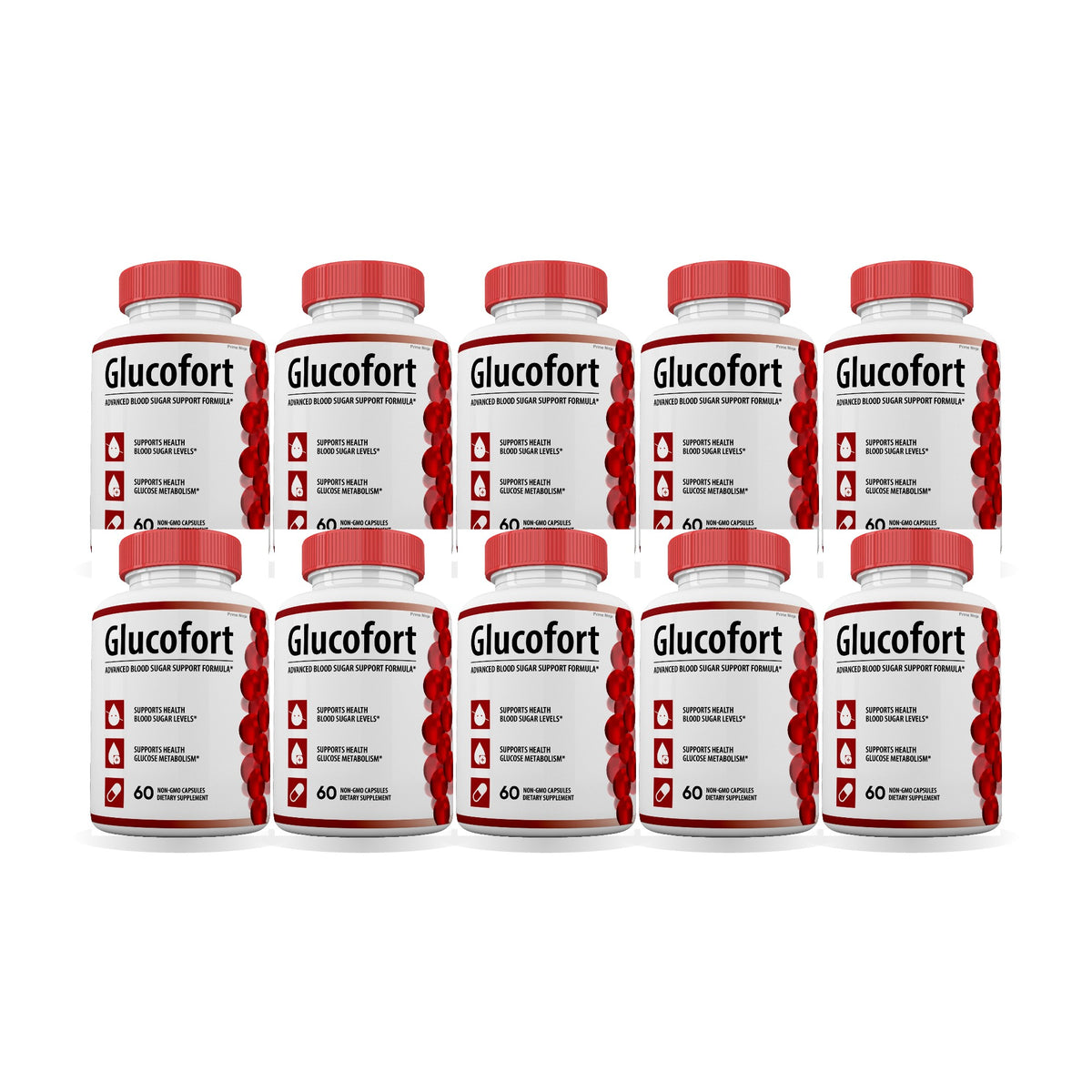 Glucofort Blood Sugar Support Capsules 10 Pack – 10 bottles