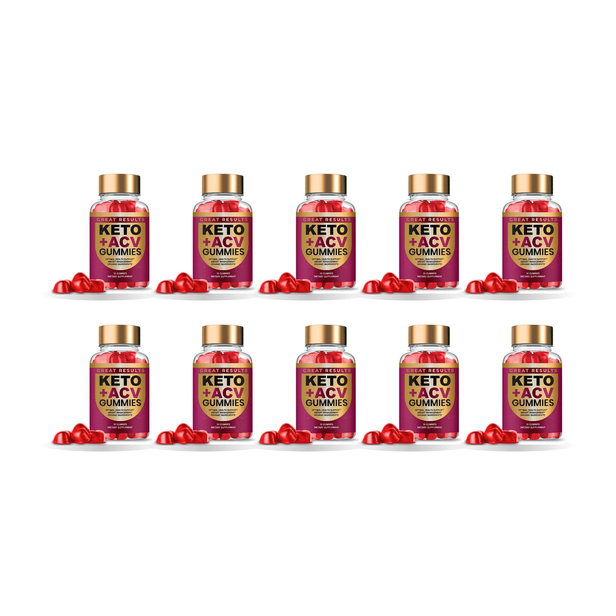 Great Results Keto ACV Gummies 10 Pack – 10 bottles