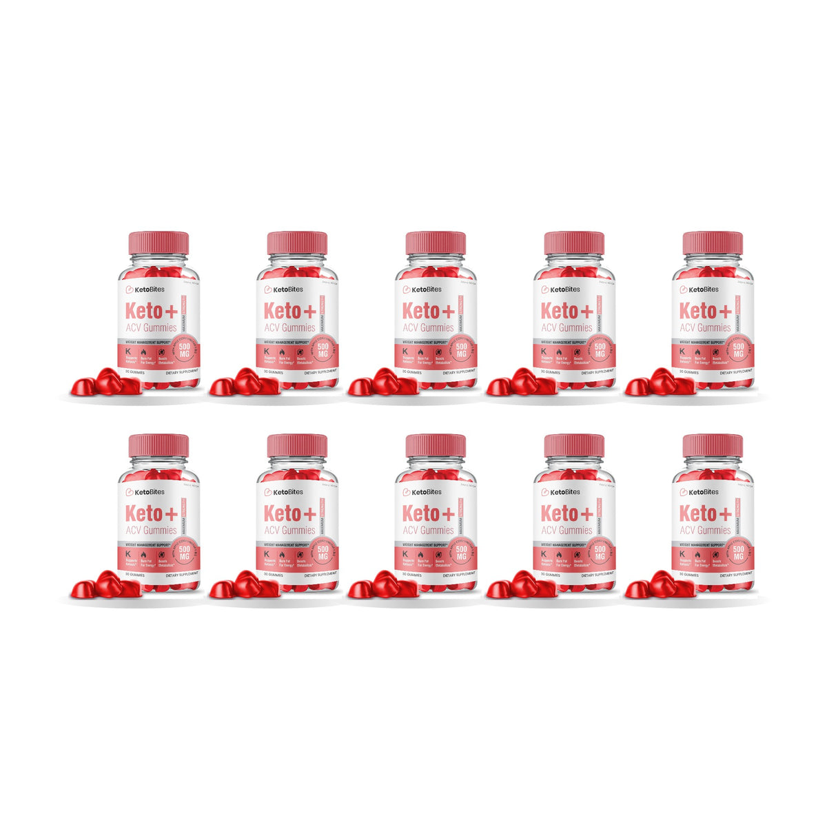 Keto Bites Gummies ACV 10 Pack – 10 bottles