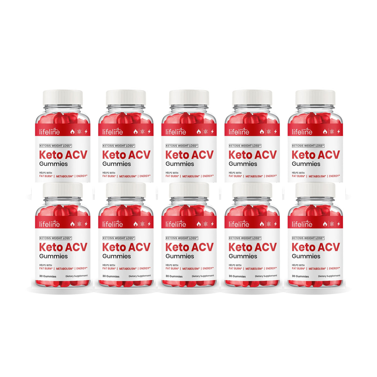 Lifeline Keto ACV Gummies 10 Pack – 10 bottles