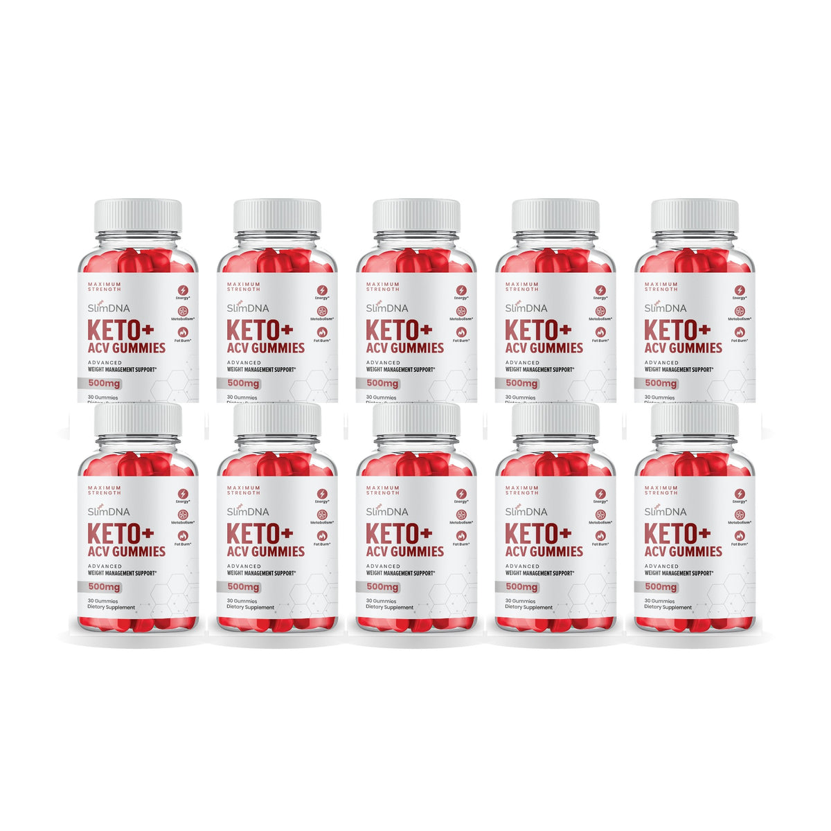 Slim DNA Keto + ACV Gummies 10 Pack – 10 bottles