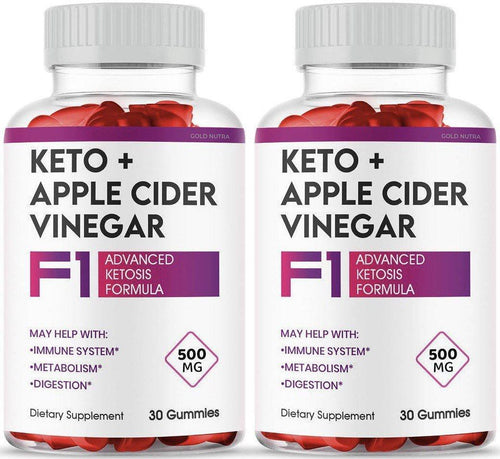 (2 Pack) F1 Keto+ACV Gummies - Gold Nutra