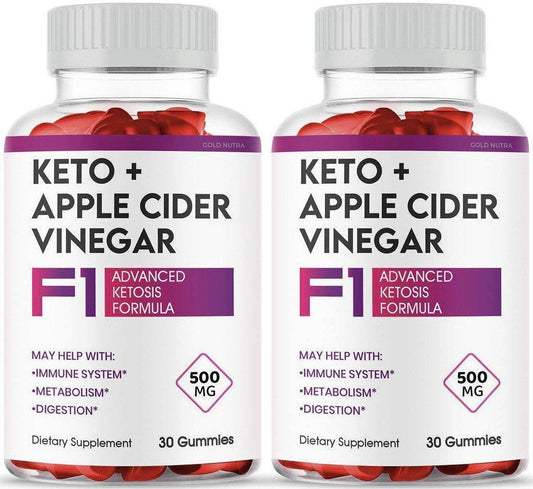 (2 Pack) F1 Keto+ACV Gummies - Gold Nutra