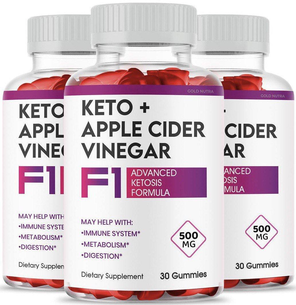 (3 Pack) F1 Keto+ACV Gummies - Gold Nutra