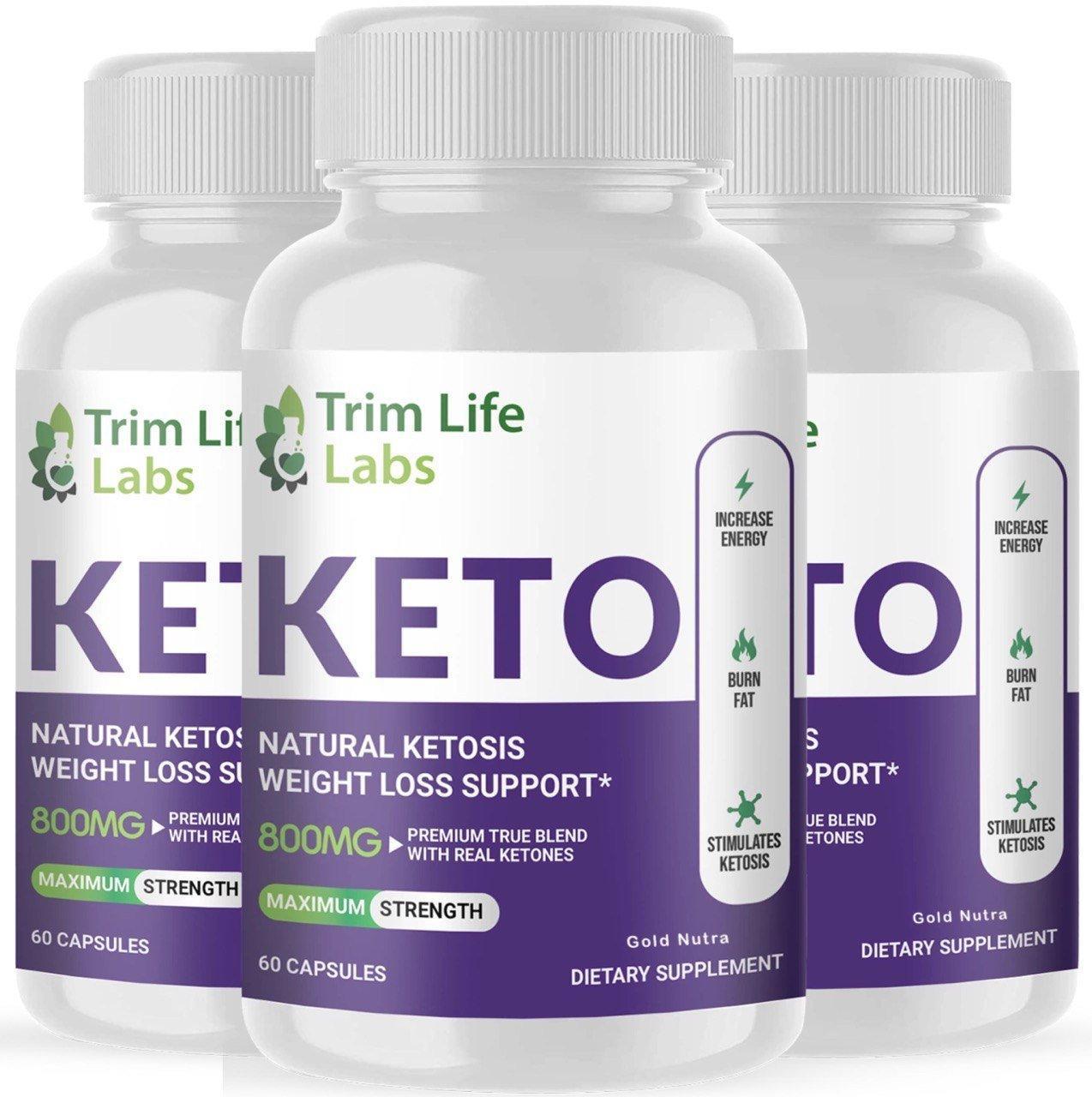 (3 Pack) Official Trim Life Keto Pills, - Gold Nutra