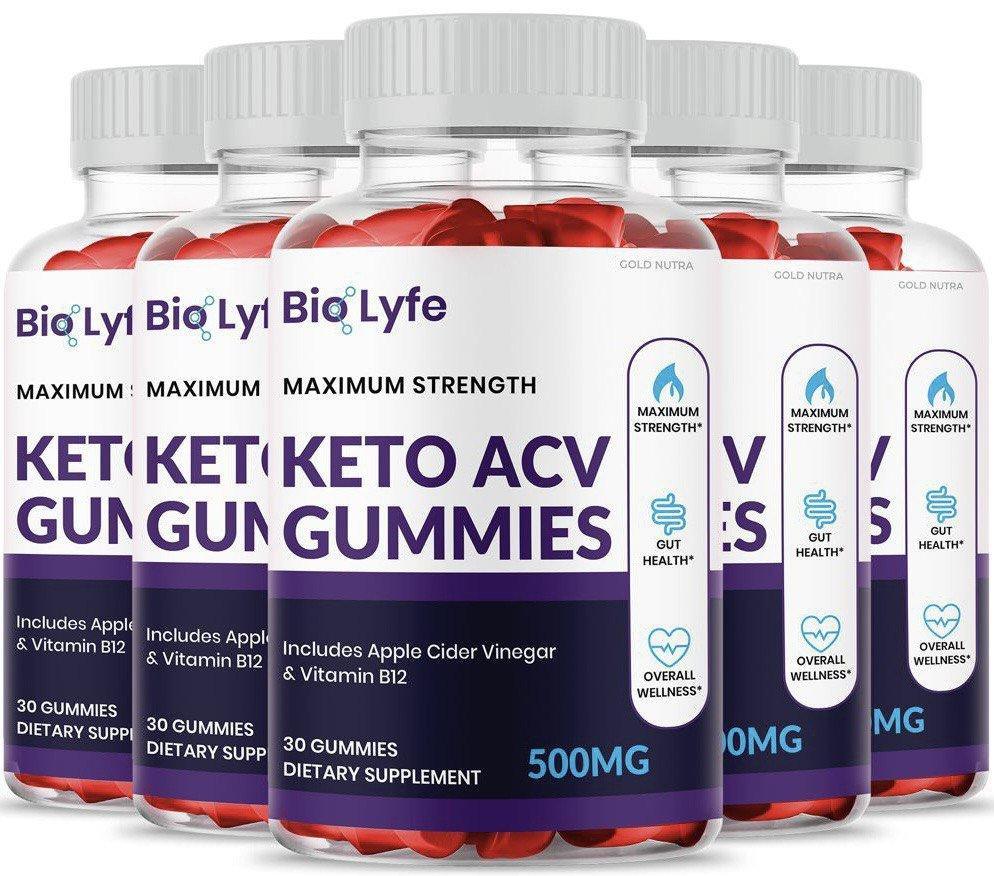 (5 Pack) Bio Lyfe Keto Gummies - Gold Nutra