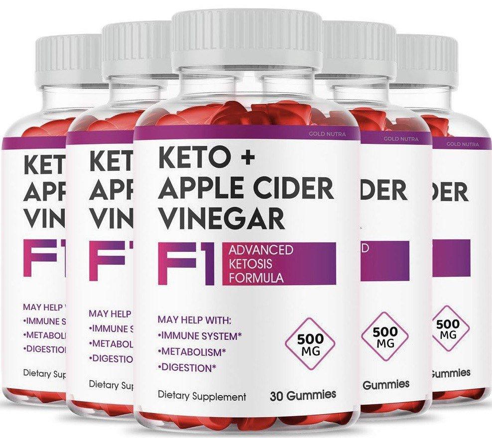 (5 Pack) F1 Keto+ACV Gummies - Gold Nutra