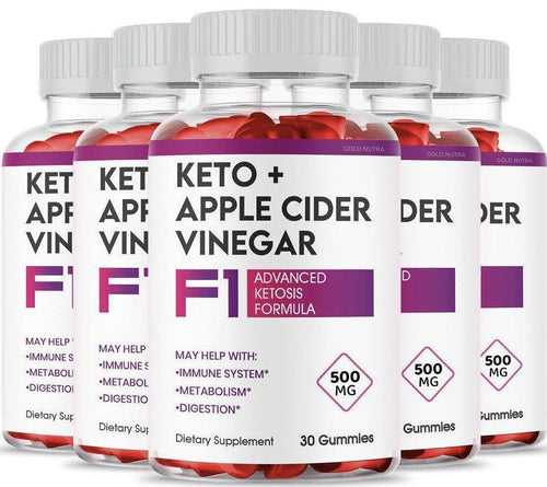 (5 Pack) F1 Keto+ACV Gummies - Gold Nutra