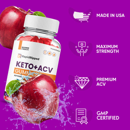Rapid Ripped Keto ACV Gummies (3 Pack)