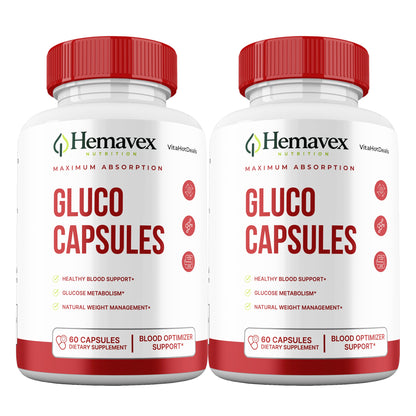 Hemavex Gluco Capsules (2 Pack) | Daily Formula