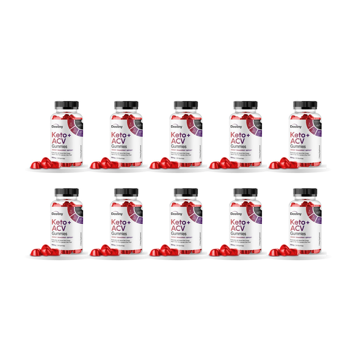 Destiny Keto ACV Gummies 10 Pack – 10 bottles