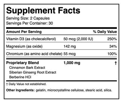 Gluco Vital Supplement Facts