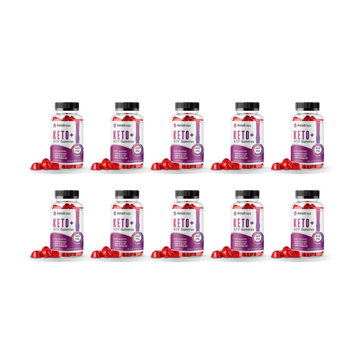 Keto Drops ACV Gummies 10 Pack – 10 bottles