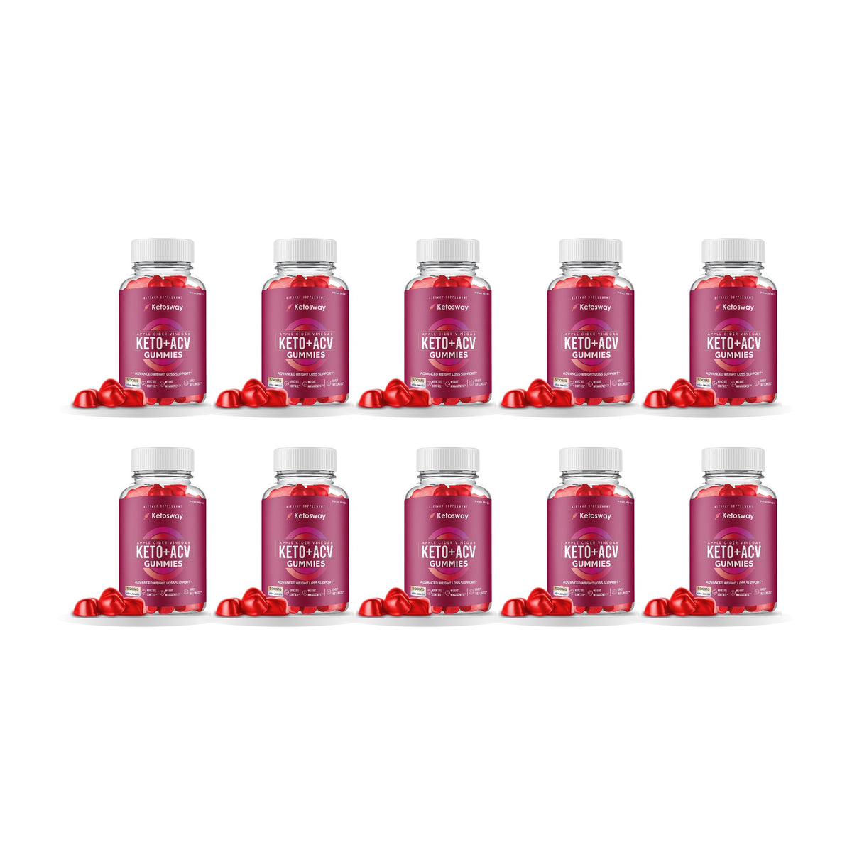 KetoSway Keto ACV Gummies 10 Pack – 10 bottles