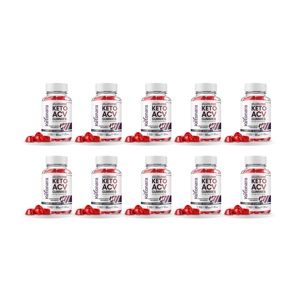 Ketonara Keto ACV Gummies 10 Pack – 10 bottles