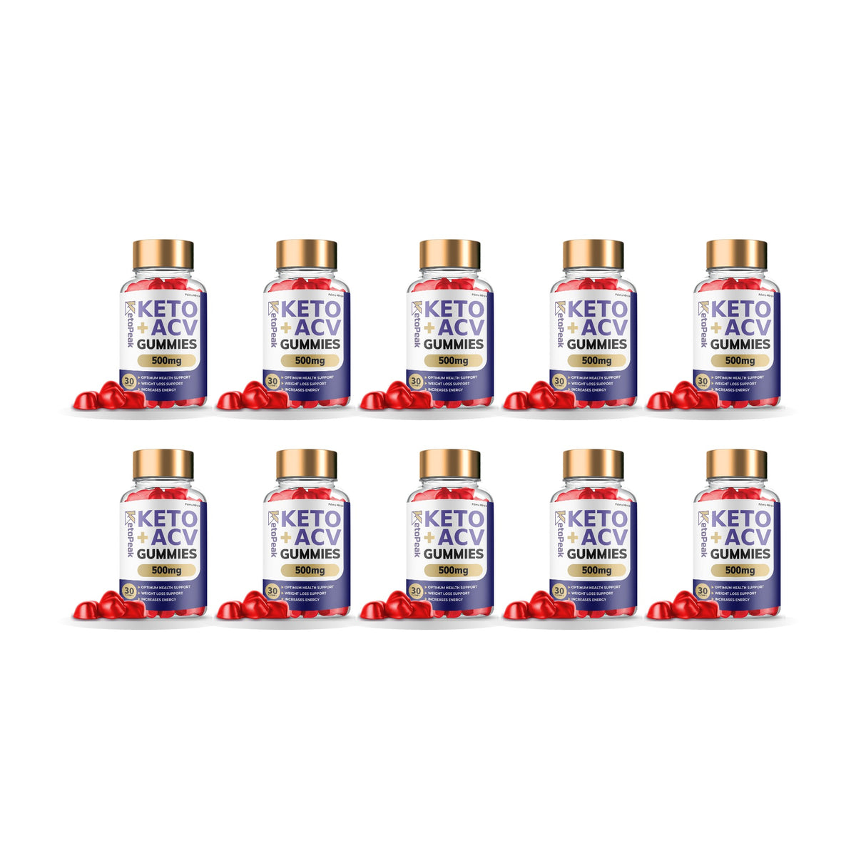 KetoPeak Keto ACV Gummies 10 Pack – 10 bottles