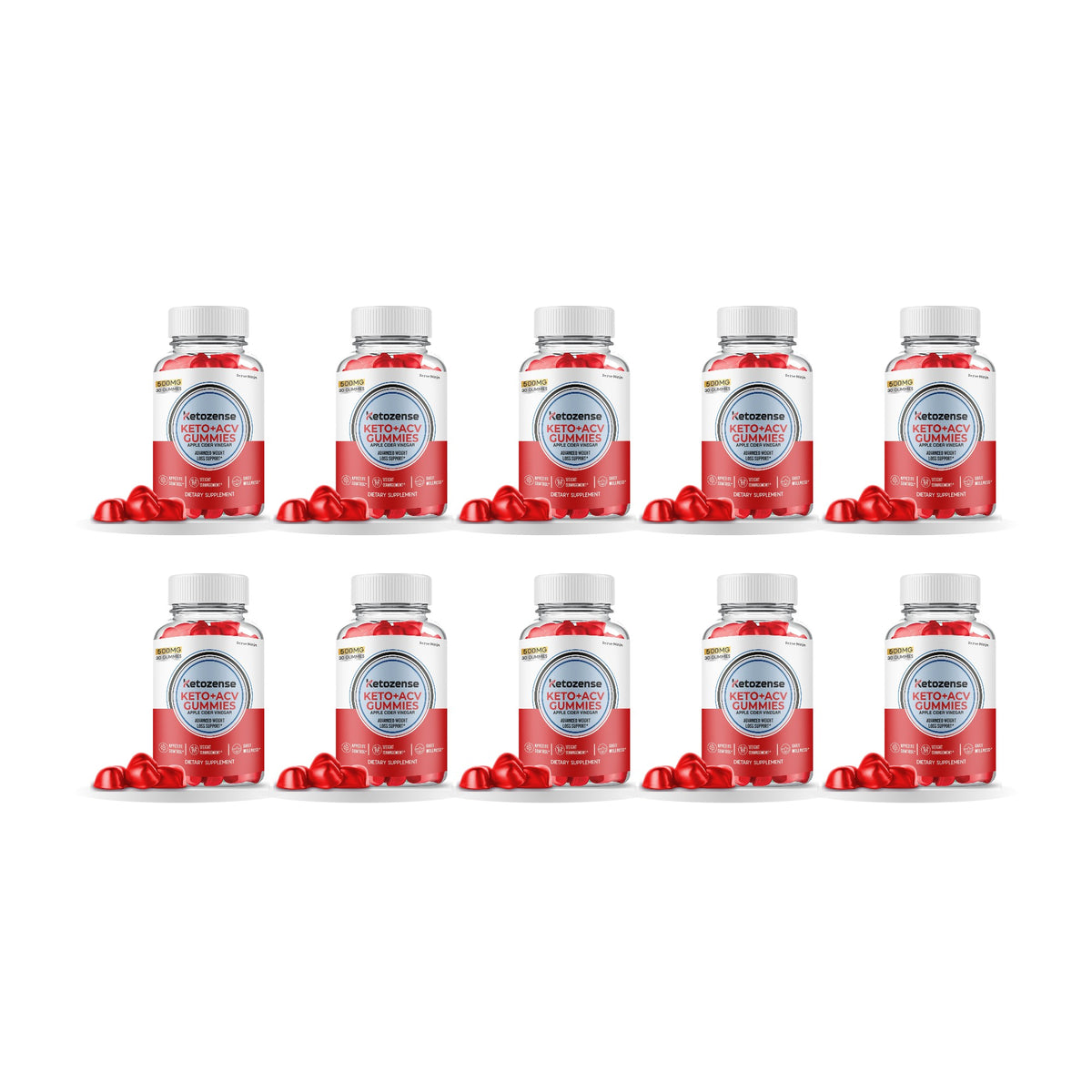 Ketozense Keto ACV Gummies 10 Pack – 10 bottles