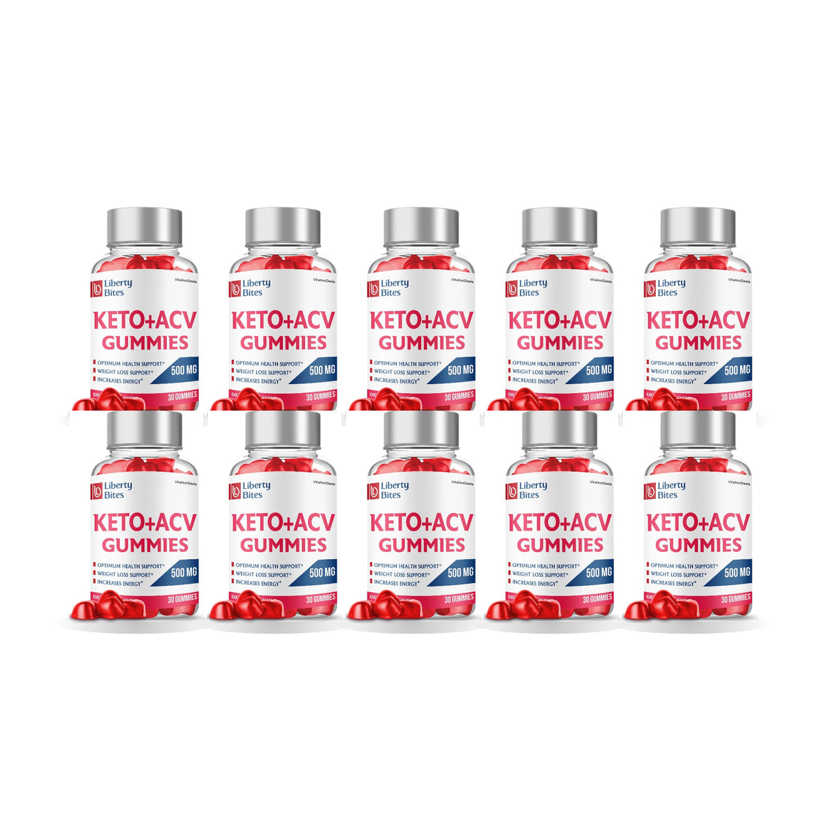 Liberty Bites Keto ACV Gummies 10 Pack – 10 bottles