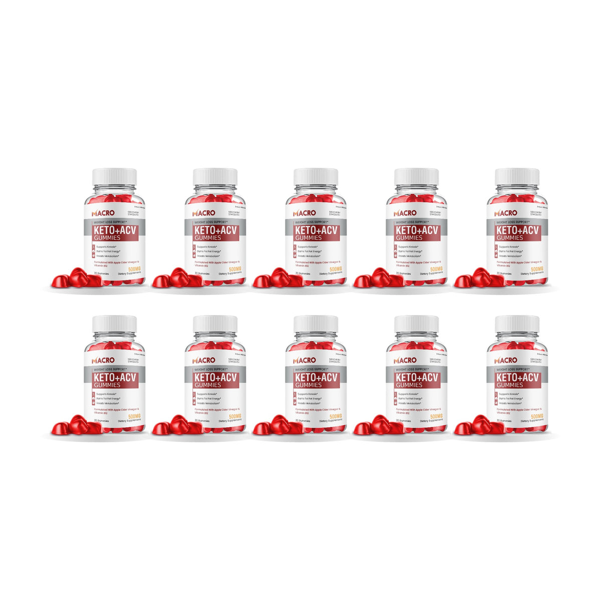 Macro Keto ACV Gummies 10 Pack – 10 bottles