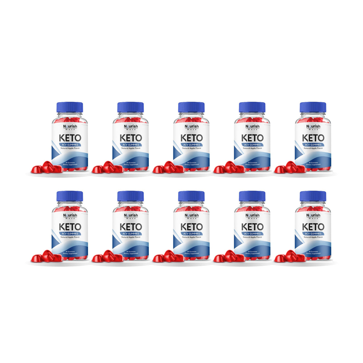 Nourish Wave ACV Keto Gummies 10 Pack – 10 bottles