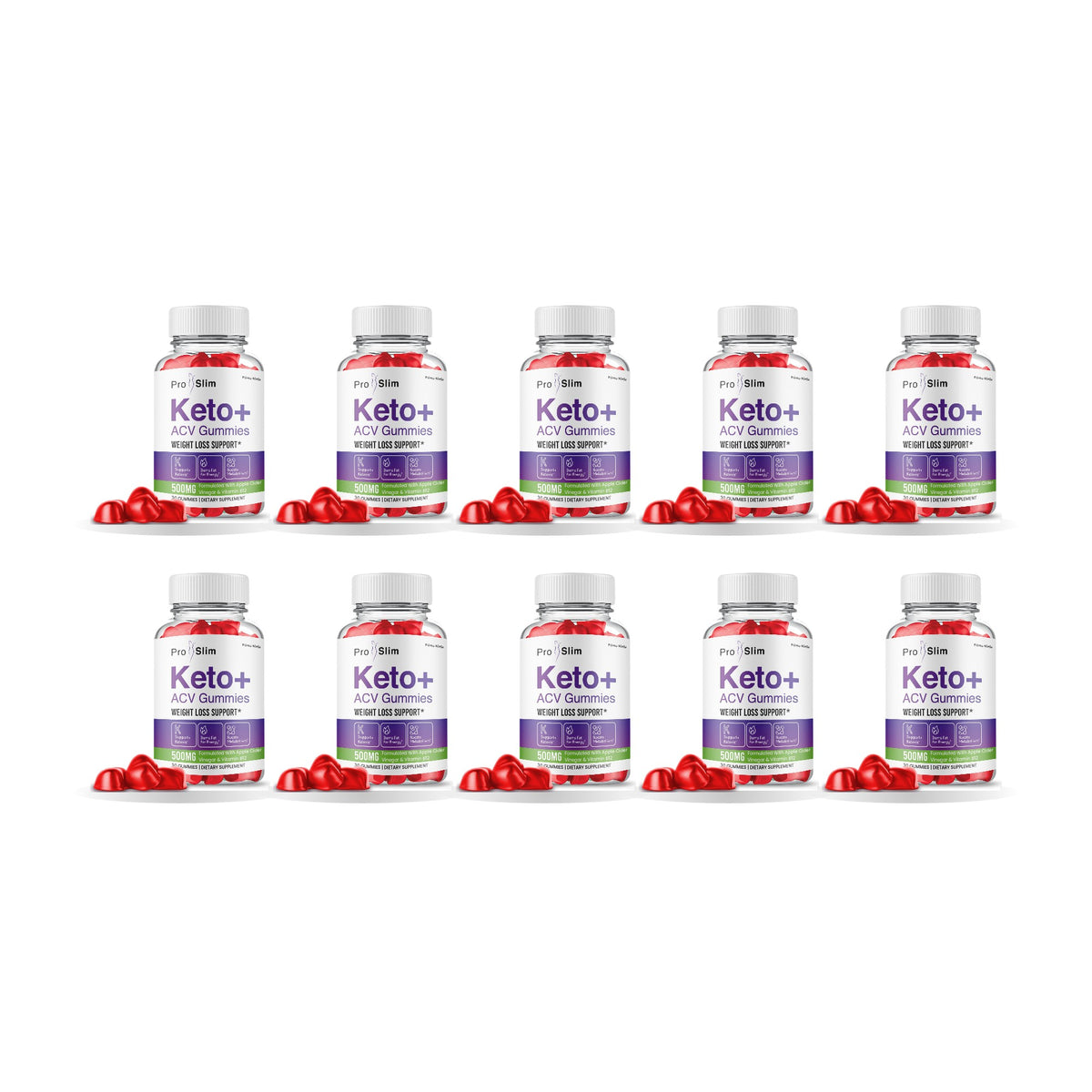 Pro Slim Keto ACV Gummies 10 Pack – 10 bottles