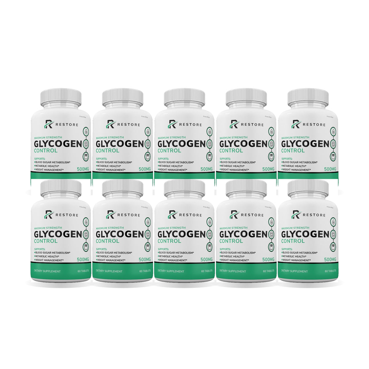 Restore Glycogen Control Blood Flow Support 10 Pack – 10 bottles