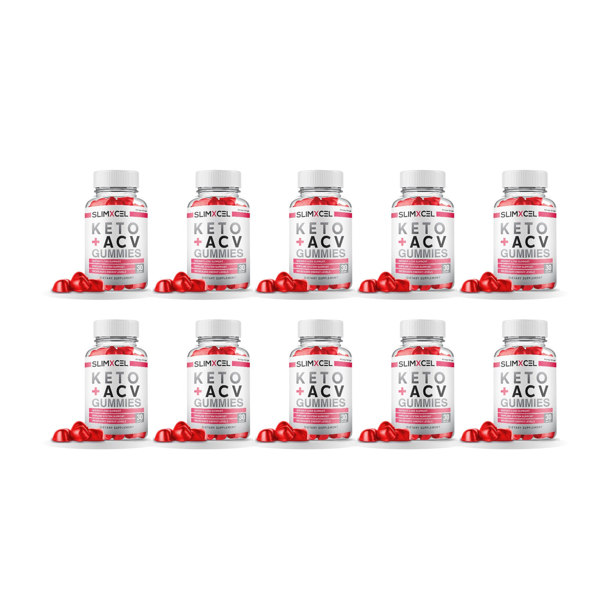 SlimXcel Keto ACV Gummies 10 Pack – 10 bottles