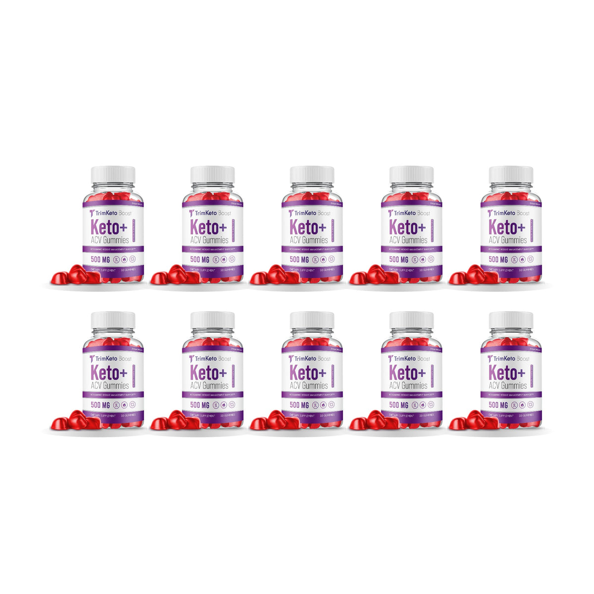 TrimKeto Boost Keto ACV Gummies 10 Pack – 10 bottles