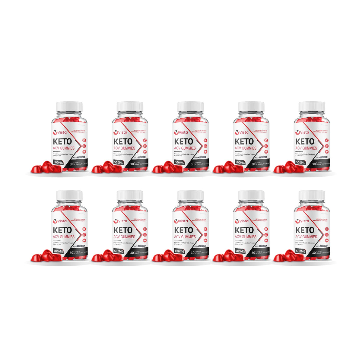 Vista Keto ACV Gummies 10 Pack – 10 bottles